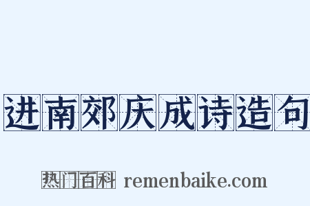进南郊庆成诗造句是什么意思的图片